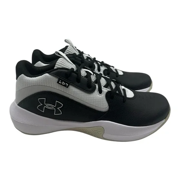 Under Armour Lockdown 7 Basketball Shoes Men's Size 12‎ Black White Sneakers